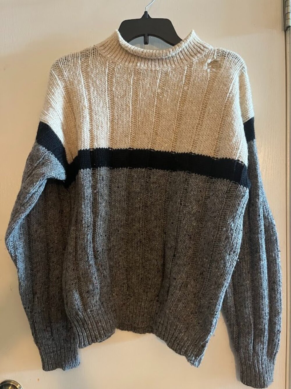 Vintage Yves Saint Laurent YSL Menswear 100% Wool Colorblock Crewneck Men's Sm